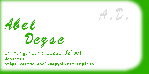 abel dezse business card